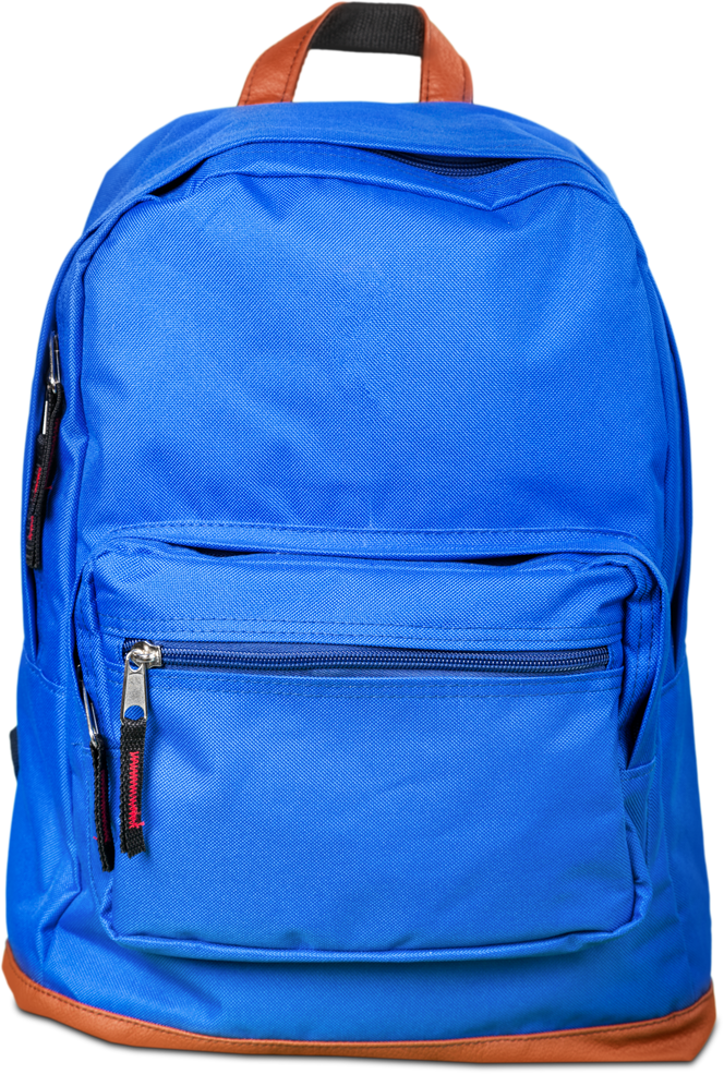 Blue School Bag on Background